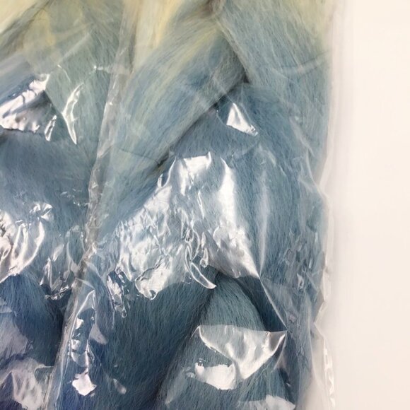 Ombre Braiding Hair Blonde/Light Blue/Dark Blue 5 Packs 24" Extensions Bacana - Picture 6 of 9